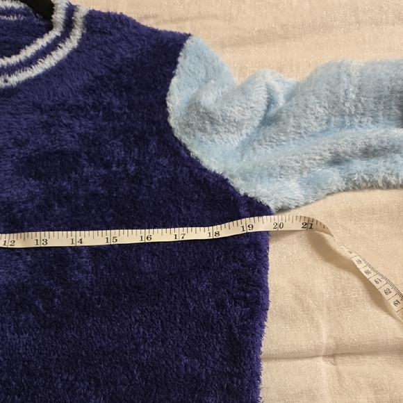 Style & Co Blue Crew Neck Sweater with Sporty Accents - Picture 9 of 13